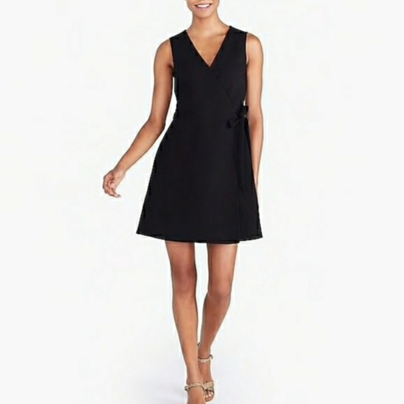 J Crew Black Ponte Wrap Dress - Picture 1 of 7